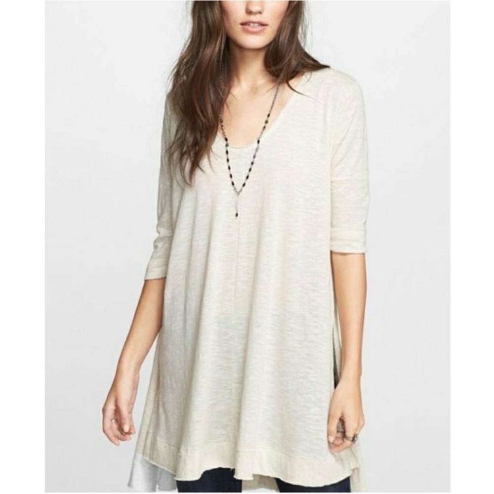 Free People Sierra Tunic Shirt Linen Blend